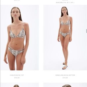 NWT Jonathan simkhai snake bikini medium